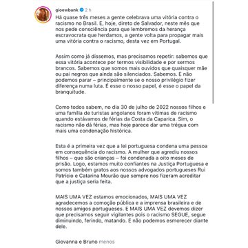 Giovanna Ewbank celebra vitória judicial contra mulher condenada por racismo