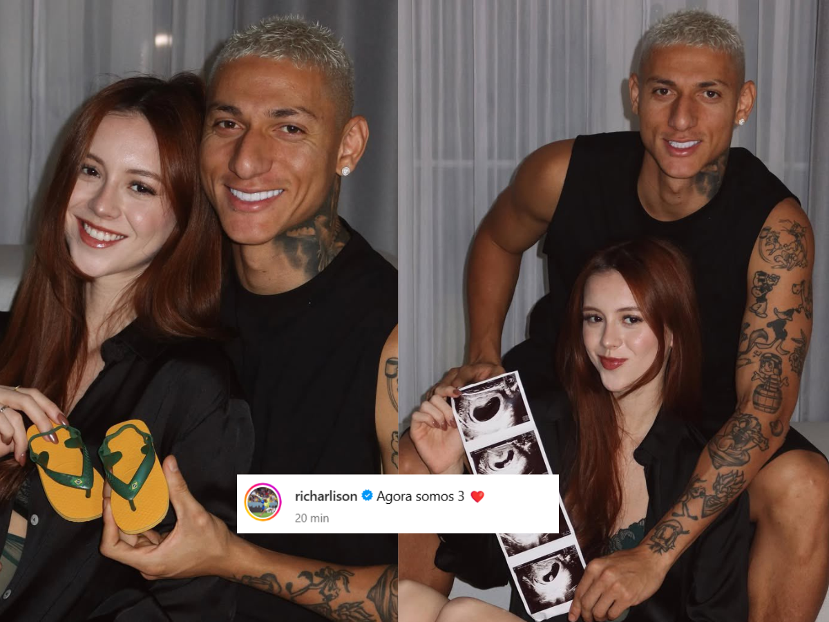 Richarlison vai ser pai! Jogador e Amanda Araújo anunciam gravidez nas redes sociais